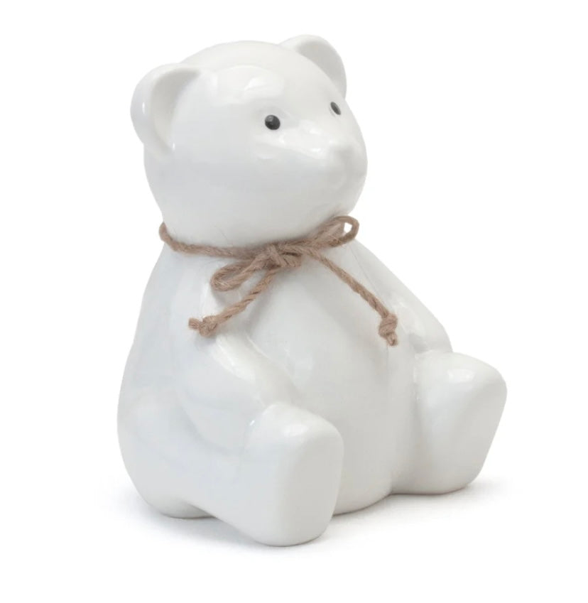 White Teddy Bear Bank