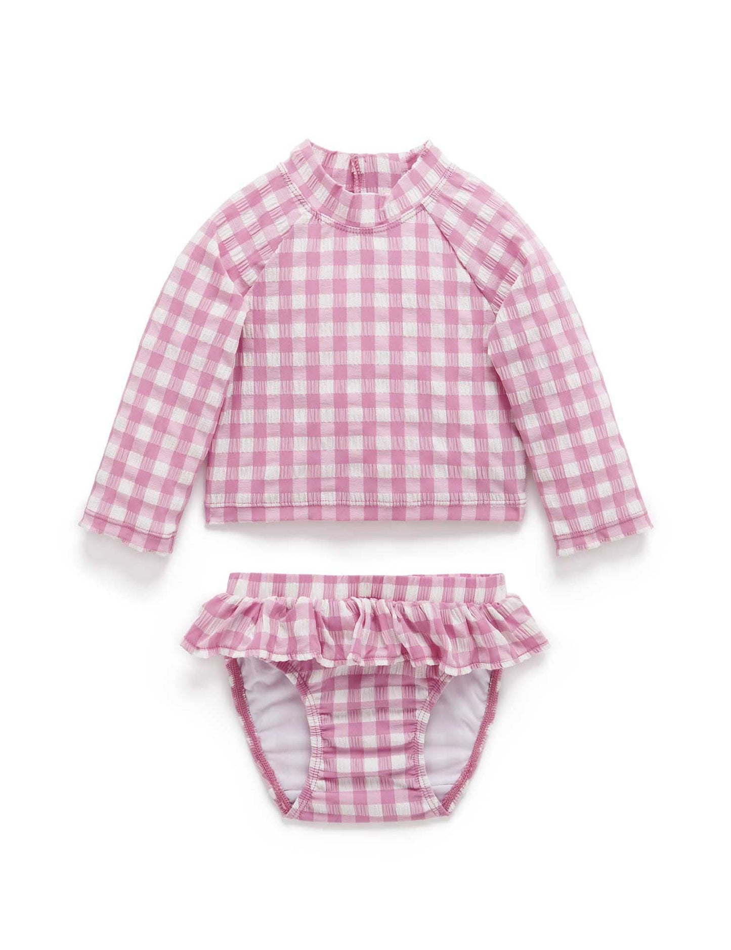 Fig Gingham Long Sleeve Rashie Set