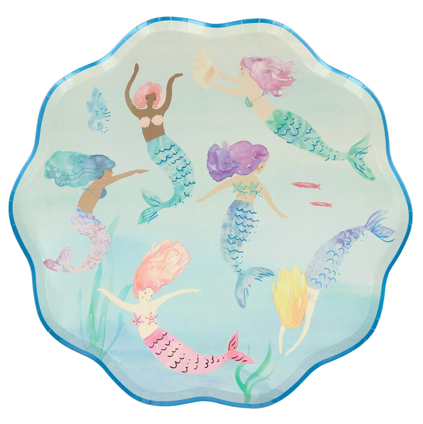 Mermaids Swimming Plates (x8)