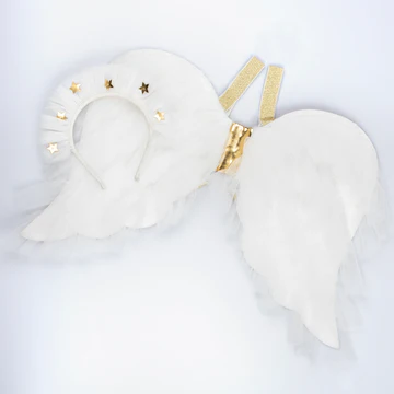 Tulle Ruffle Angel Wings & Headband