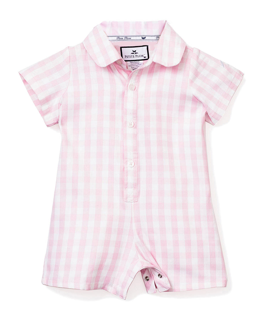 Pink Gingham Classic Romper