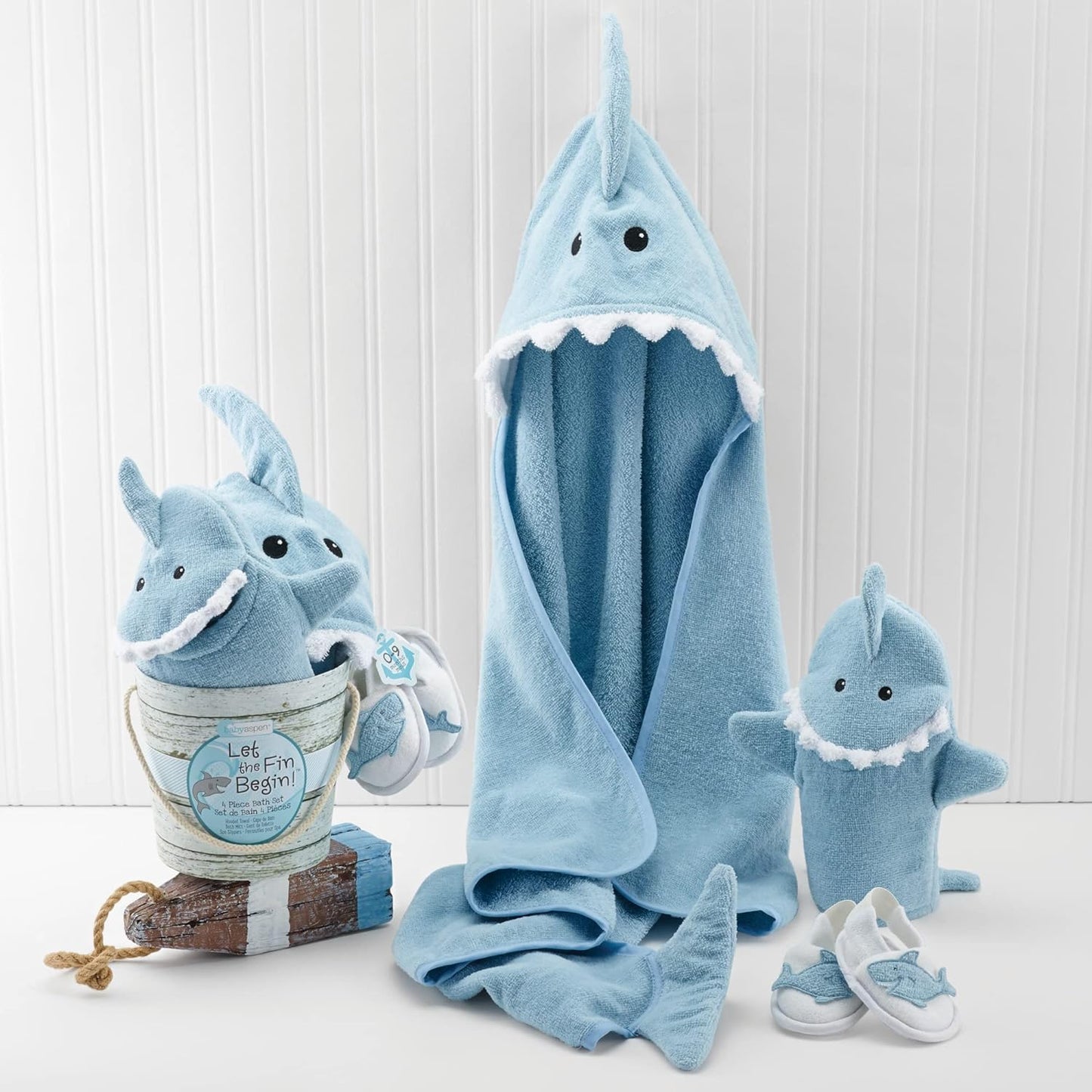 Let the Fin Begin Shark 4-Piece Bath Gift Set