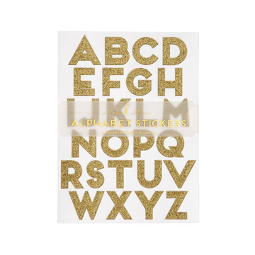 Gold Glitter Alphabet Sticker Sheets