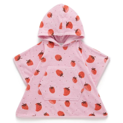 Strawberry Print Towelling Poncho