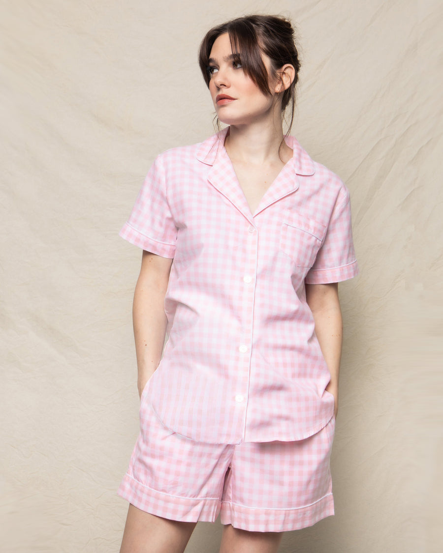 Women's Pink Gingham Pajama Set