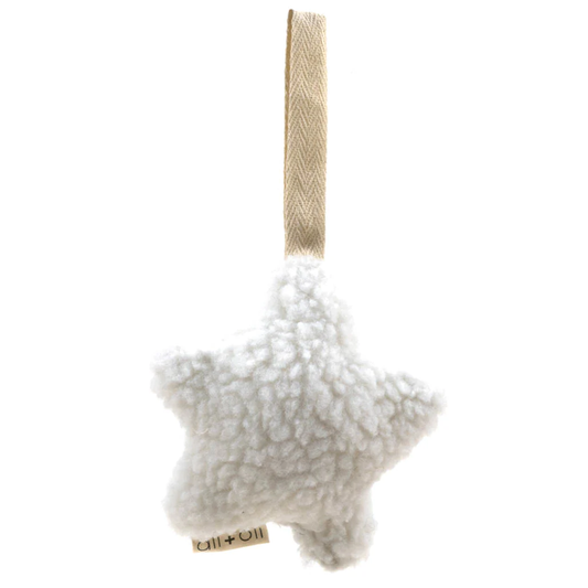 White Plush Star Pacifier Holder