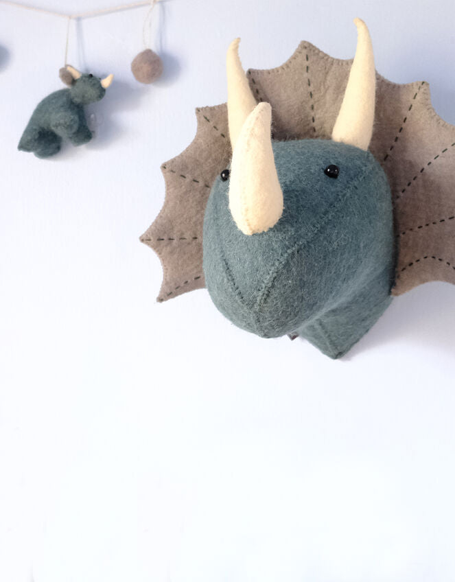 Mini Blue/Grey Triceratops Head