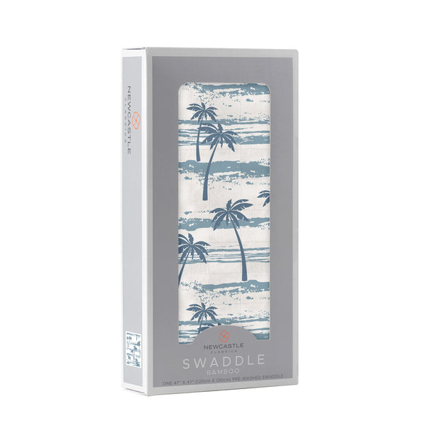 Ocean Palm Trees Swaddle Blanket