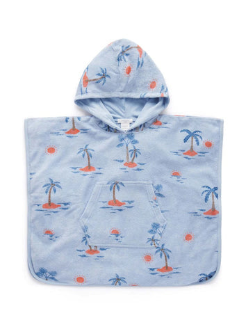 Atlantic Sun Down Print Toweling Poncho