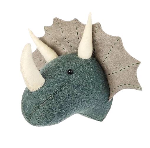 Mini Blue/Grey Triceratops Head