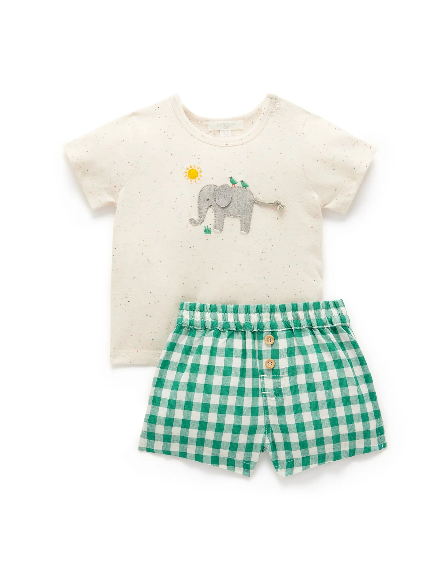 Palm Gingham Tee and Short Set