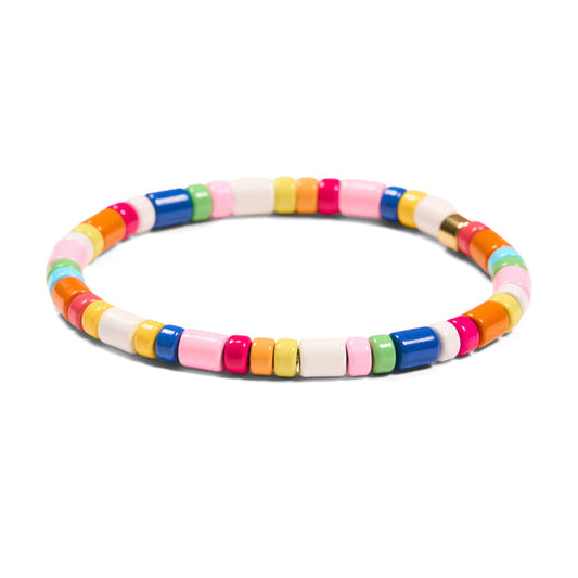 Sprinkles 2: Bright Colored White Pull On Bracelet