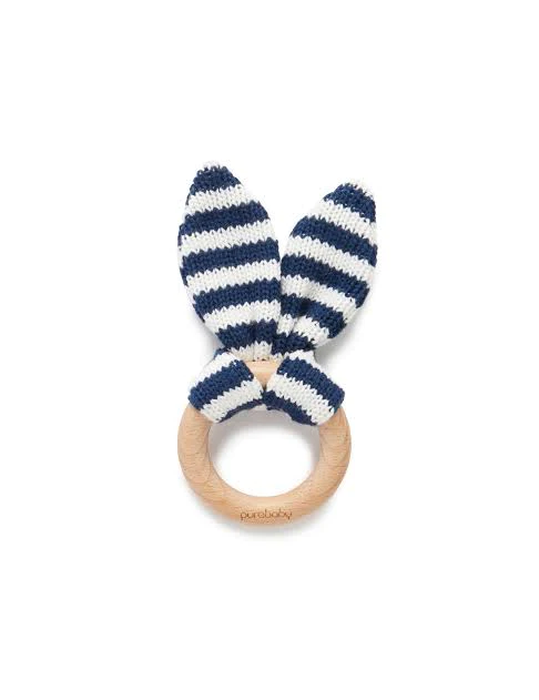 Navy Rabbit Ear Teether