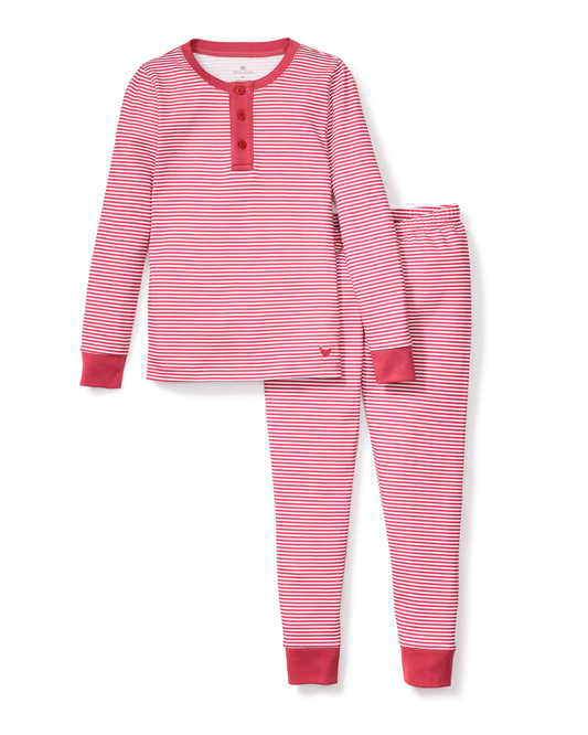100% Pima Cotton Red Stripe Pajama Set