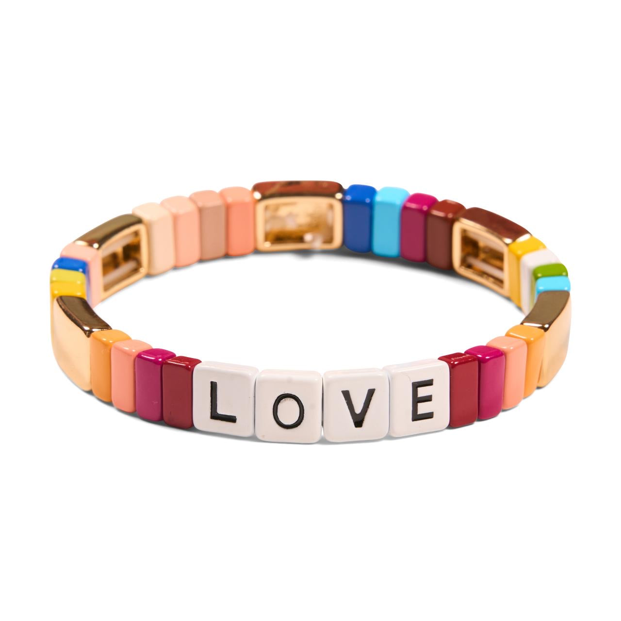 Lucky in Love 1: LOVE Colorful Tile Bracelet