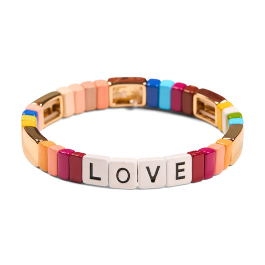 Lucky in Love 1: LOVE Colorful Tile Bracelet