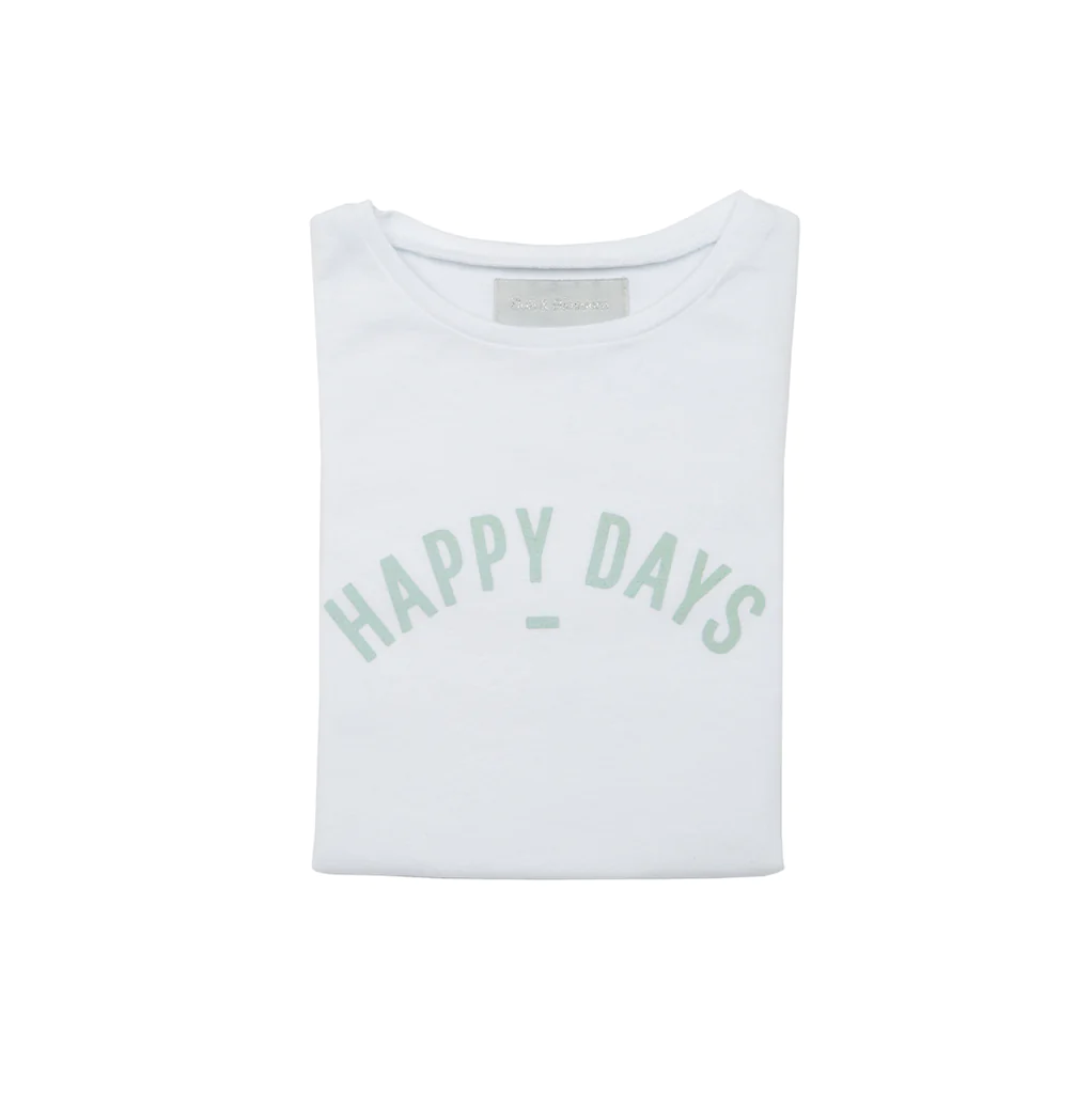 White HAPPY DAYS Cap Sleeved T Shirt