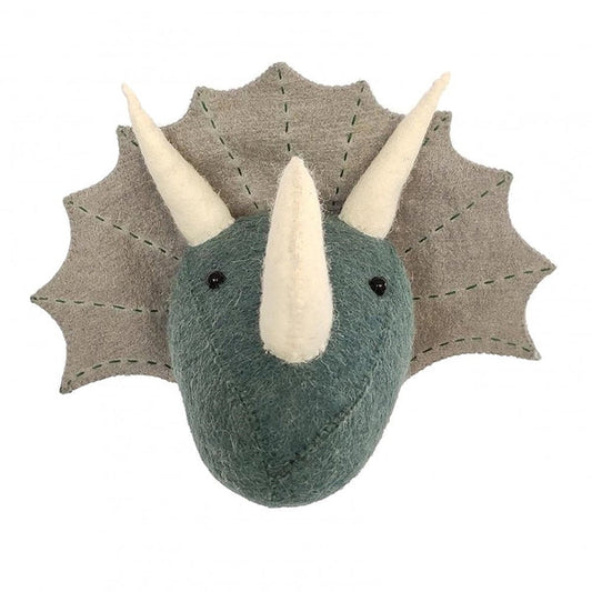 Mini Blue/Grey Triceratops Head