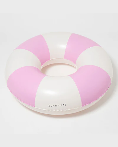 Tube Pool Ring Bubblegum Pink Stripe