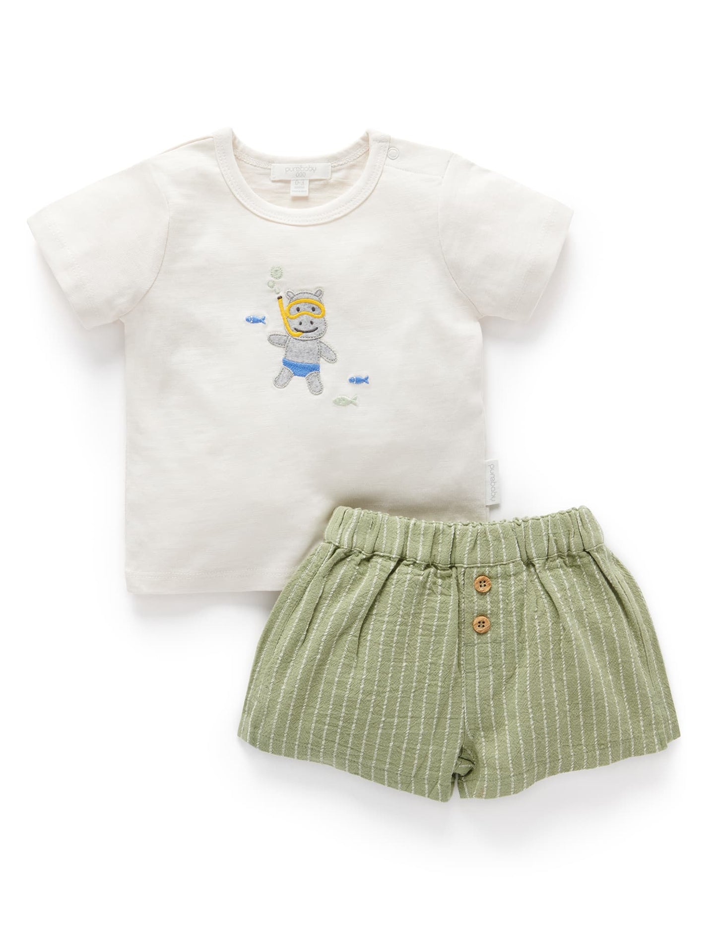 Safari Stripe Tee & Short Set