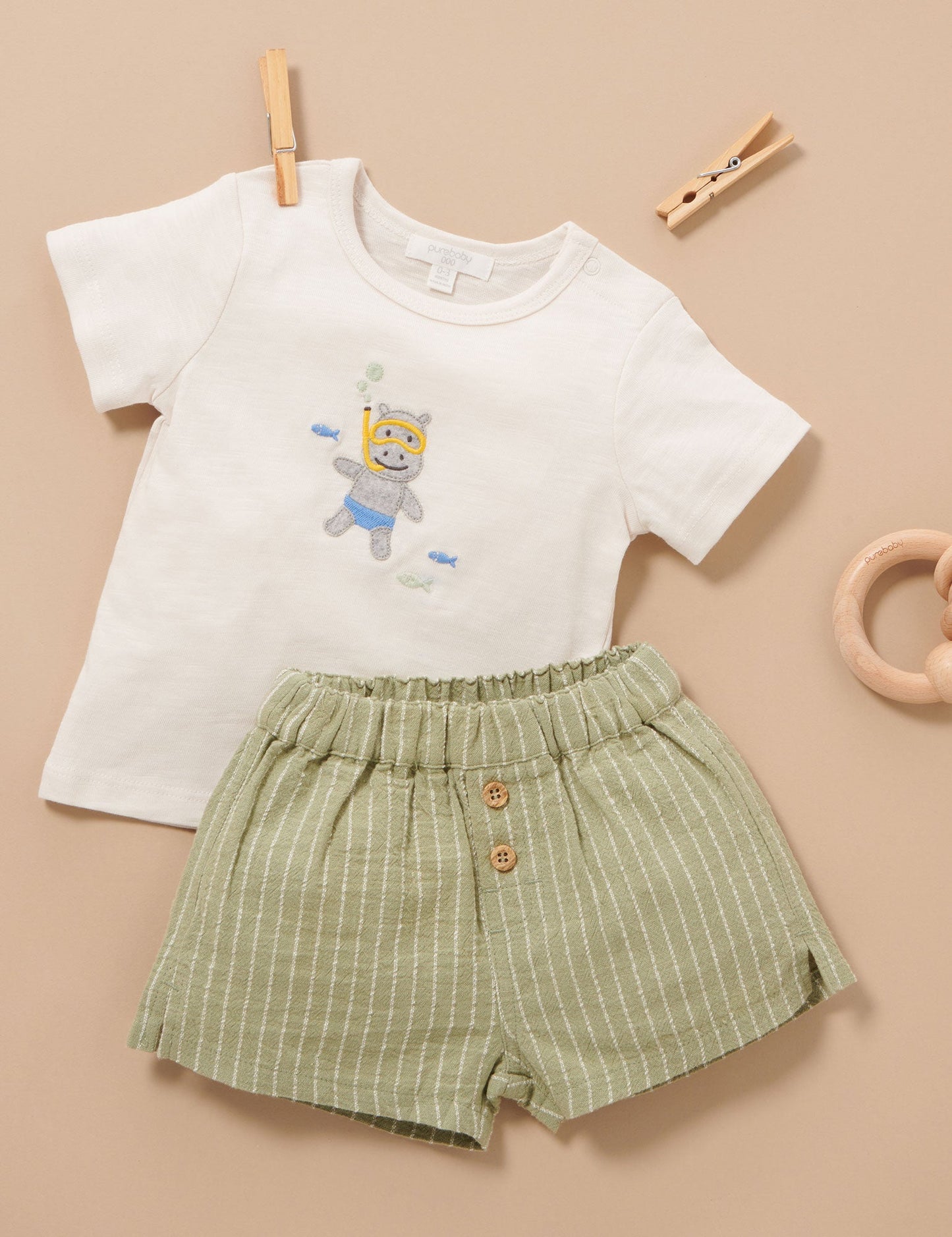 Safari Stripe Tee & Short Set