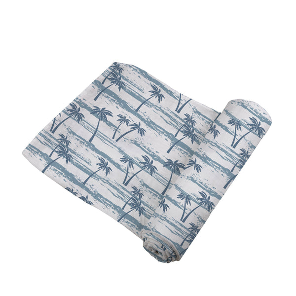 Ocean Palm Trees Swaddle Blanket