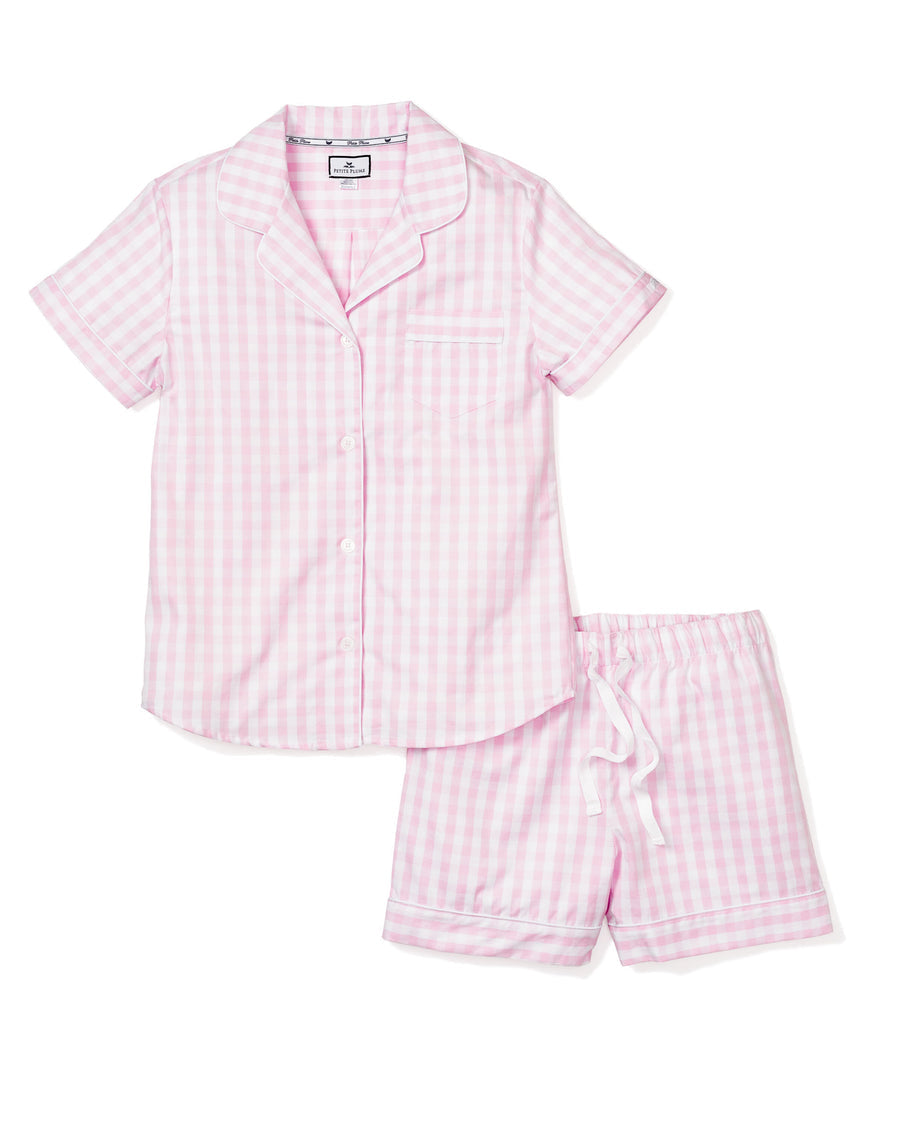 Women's Pink Gingham Pajama Set