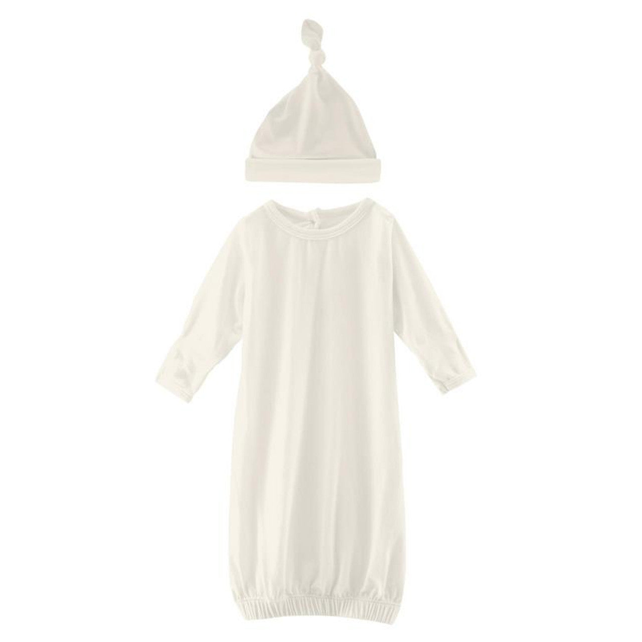 White Layette Gown & Hat Set