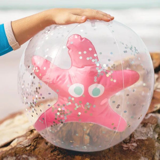 Inflatable Beach Ball - Ocean Treasure Rose