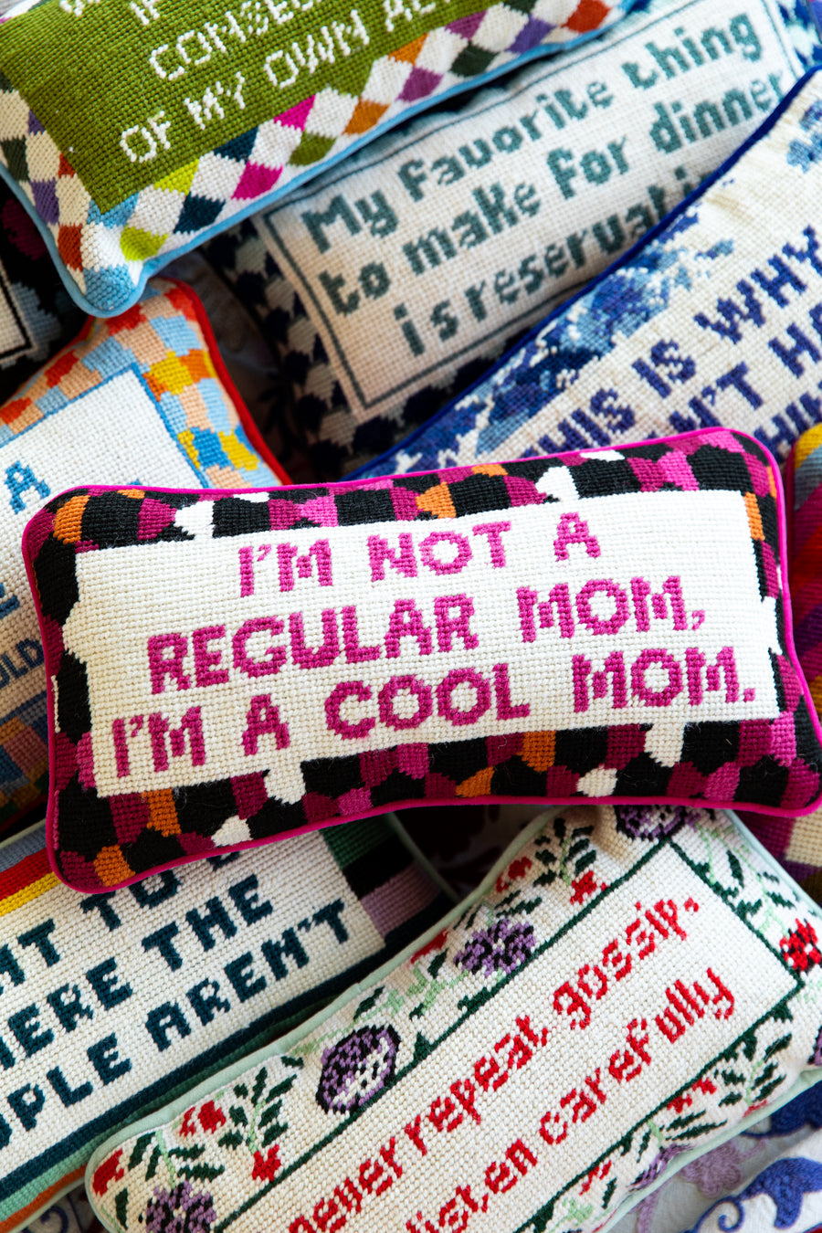 Cool Mom Needlepoint Pillow