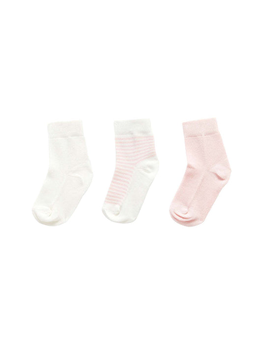 Pale Pink 3 Pack Socks