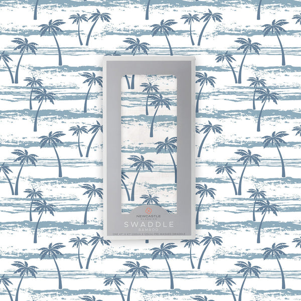 Ocean Palm Trees Swaddle Blanket