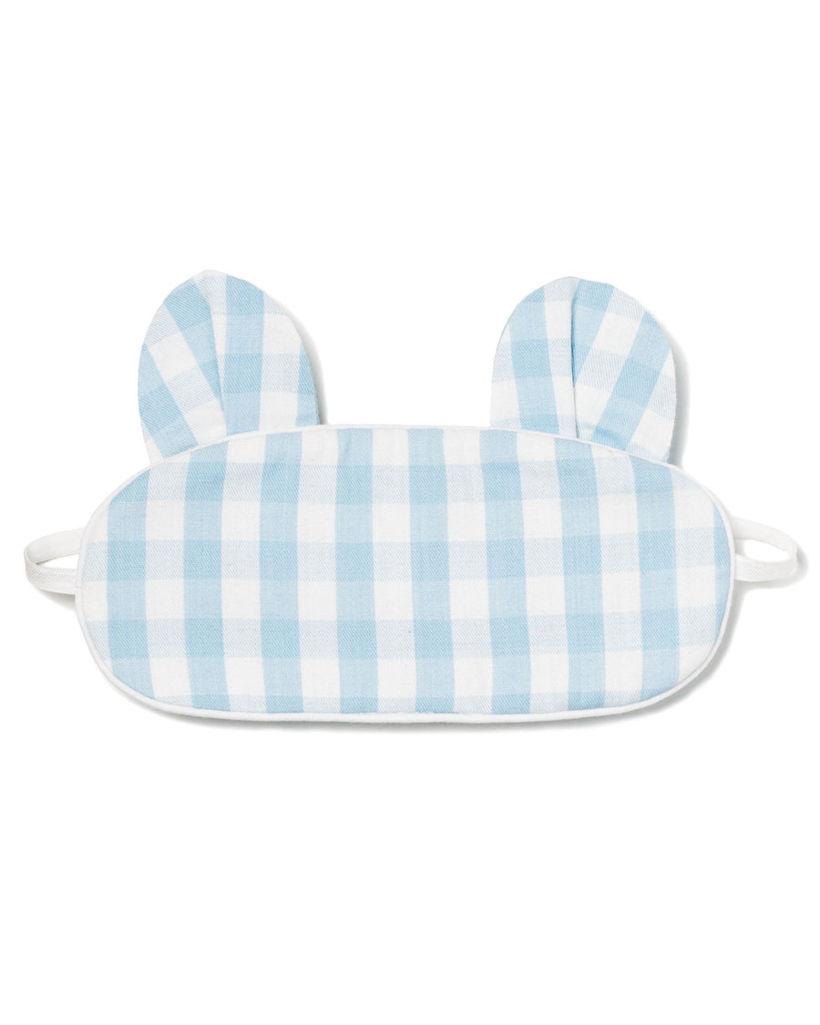 Children's Light Blue Gingham Bear-y Sweet Eye Mask