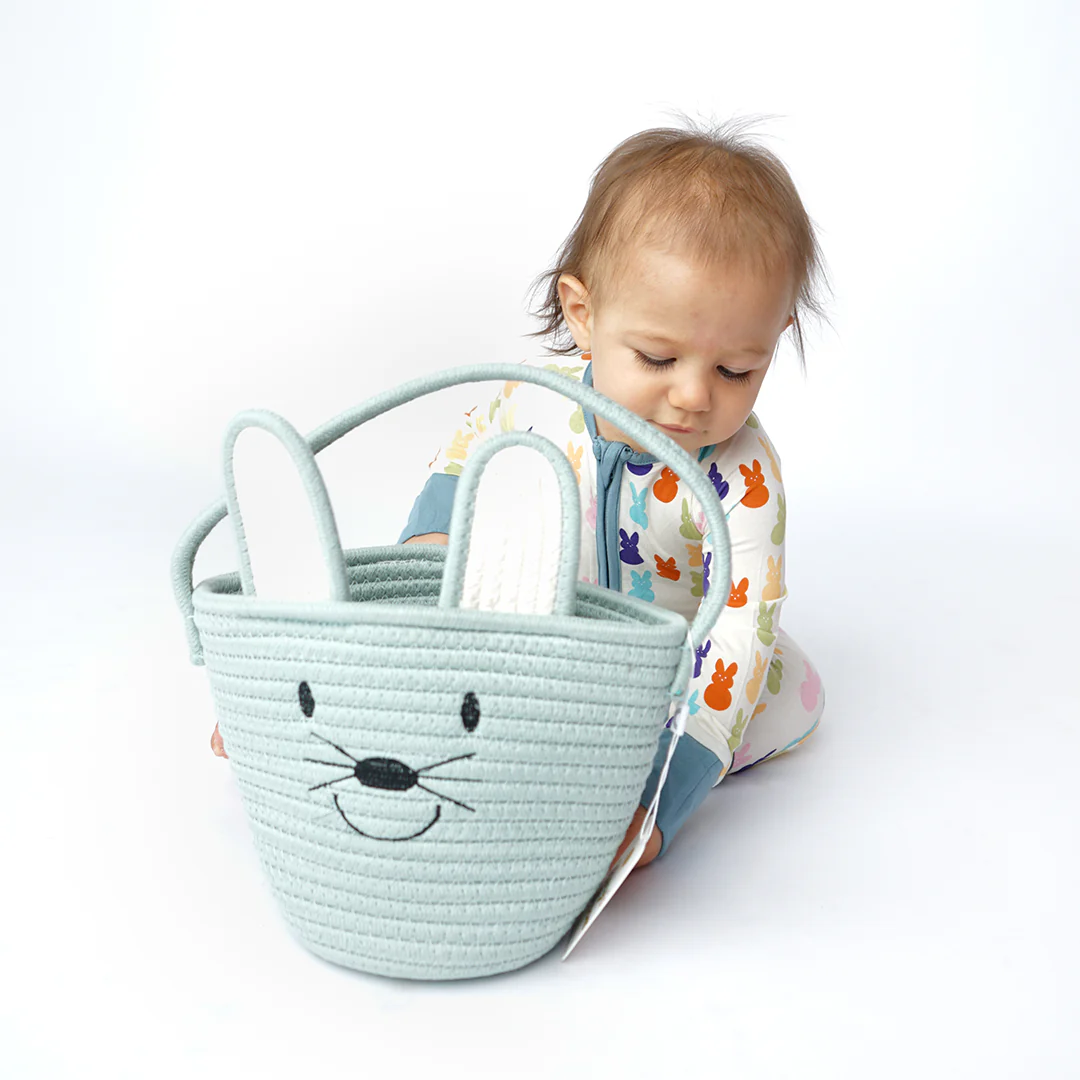 Lucy's Room Blue Bunny Rope Basket