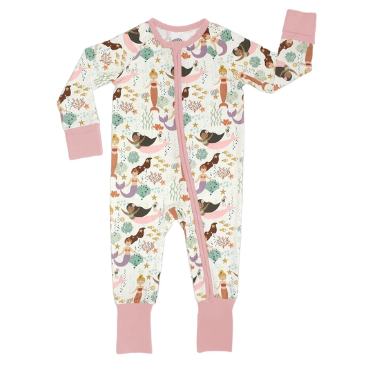 Making Waves Mermaids Bamboo Convertible Baby Pajama