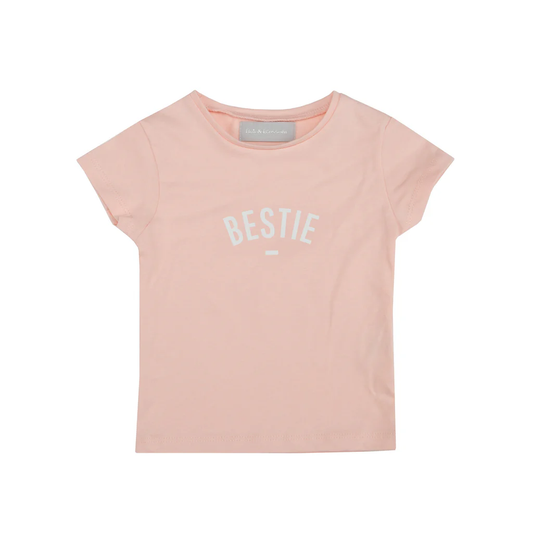 Blush 'BESTIE' Cap-Sleeve T-Shirt