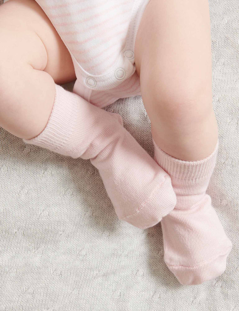 Pale Pink 3 Pack Socks