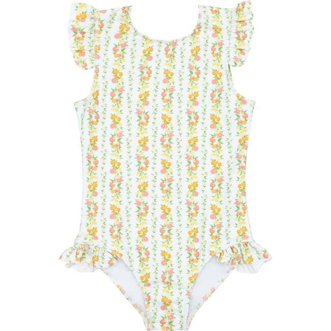 Girls Citrus Ruffle Sleeve One Piece