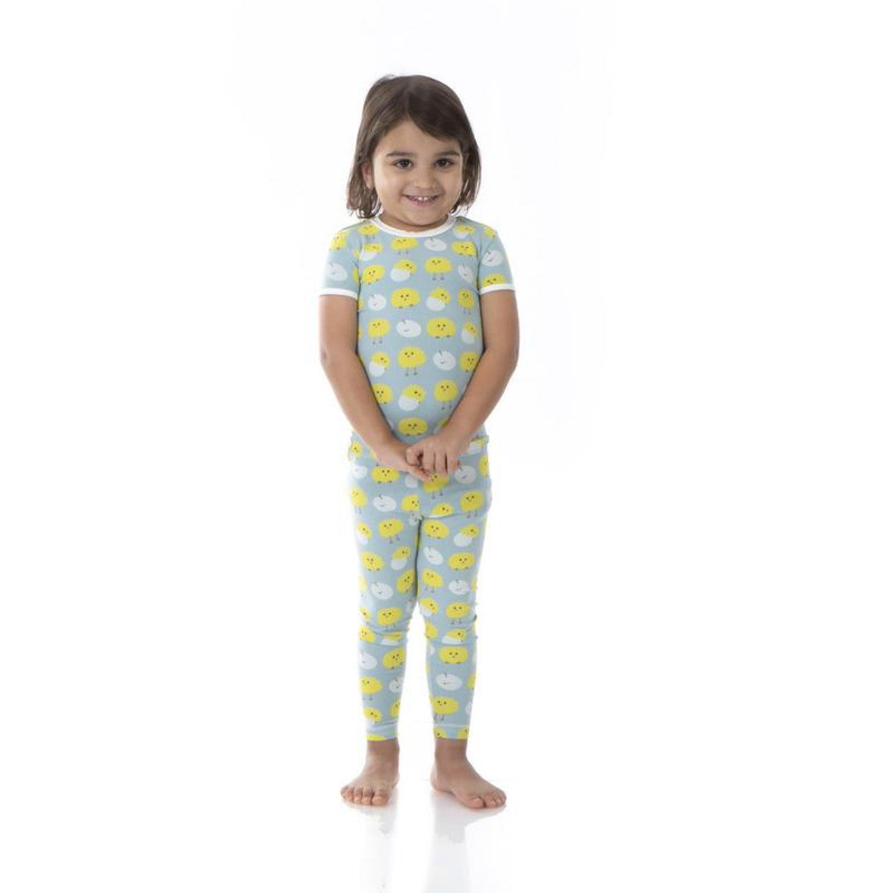 Short Sleeve Pajama Set in Jade Peep Peeps
