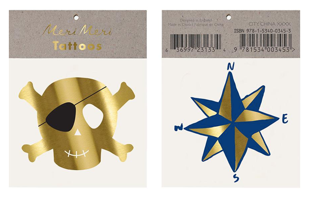 Skull & Compass Temporary Tattoo