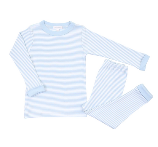 Blue Stripe Pima Cotton Pyjama Set
